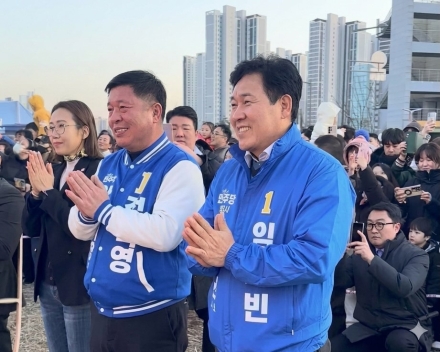 임의빈 양주시의원 예비후보, 옥정1동 달집태우기 참석... “양주 발전·시민 행복” 기원