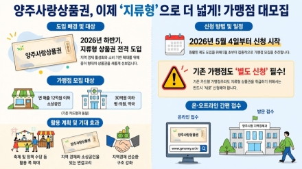 양주시, '카드' 넘어 '종이'로... 2026년 하반기 지류형 상품권 전격 도입