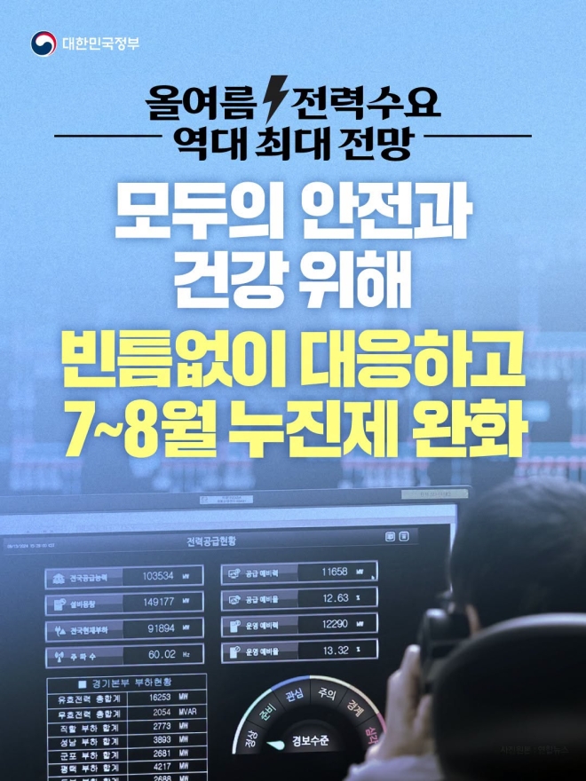 올여름 전력수요 98.8GW 역대 최고 전망… 정부, 7~8월 누진제 전격 완화