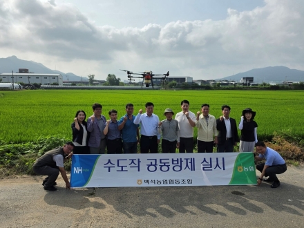 양주시, 벼·콩 재배지 1,835헥타르 대상 드론 공동방제 실시