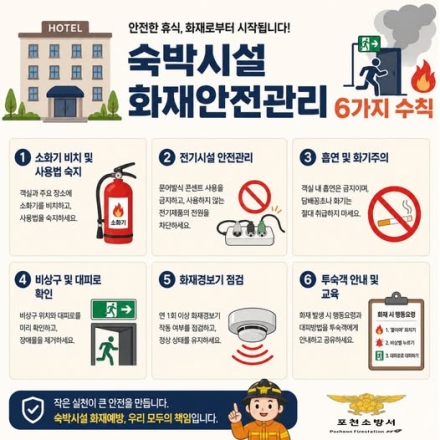 포천소방서, 여름철 숙박시설 화재안전관리 홍보 강화